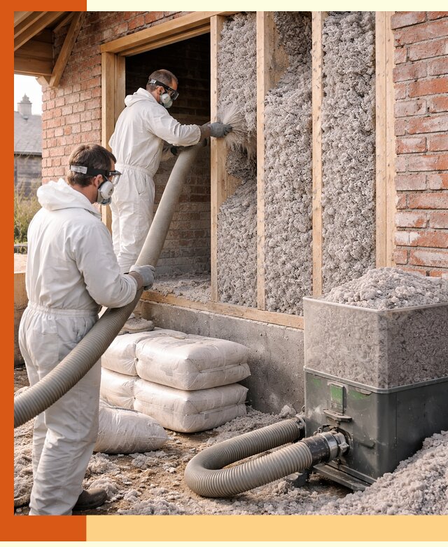 Утепление кирпичного дома эковатой в Мценске