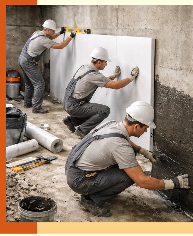 Утепление фундамента изнутри профессионально в Мценске